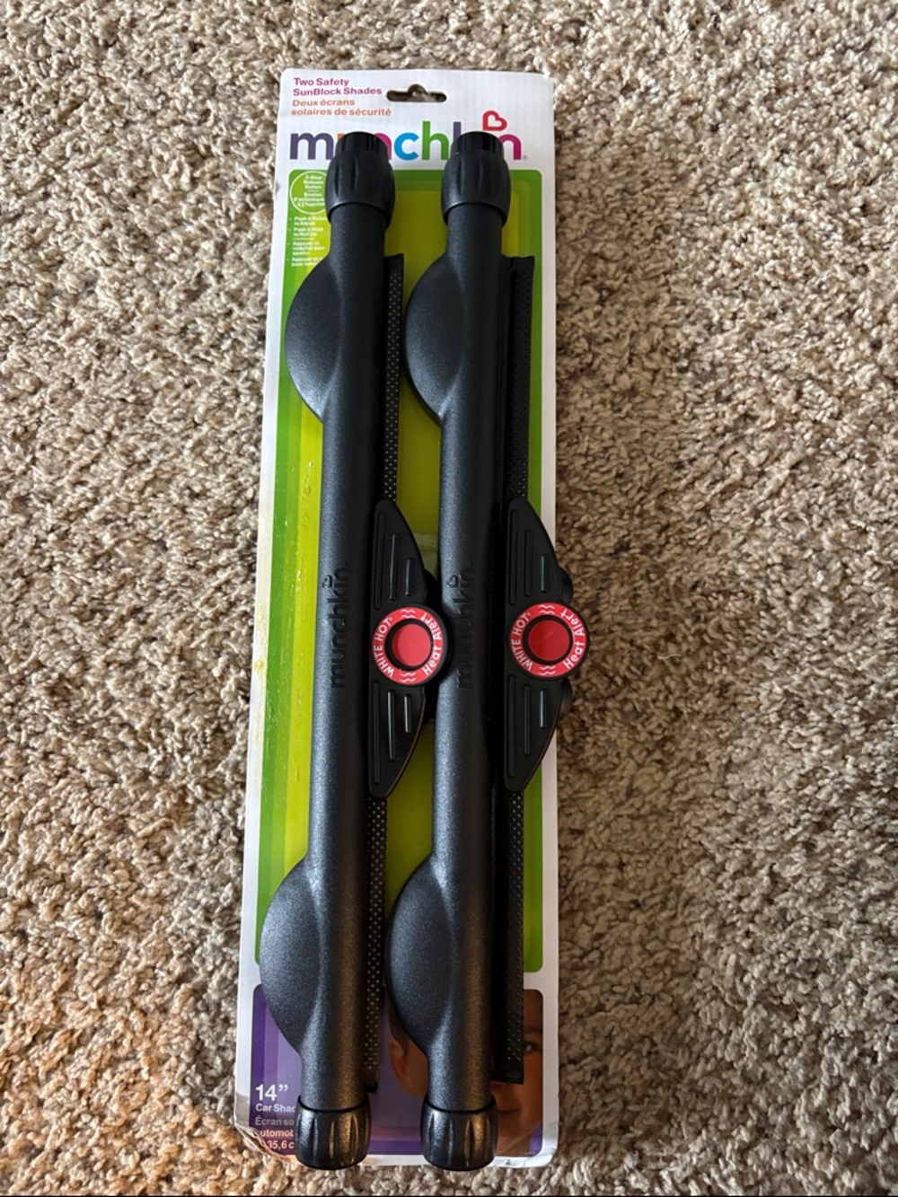 Munchkin Black and Red Car Sun Shade Clips - Pair